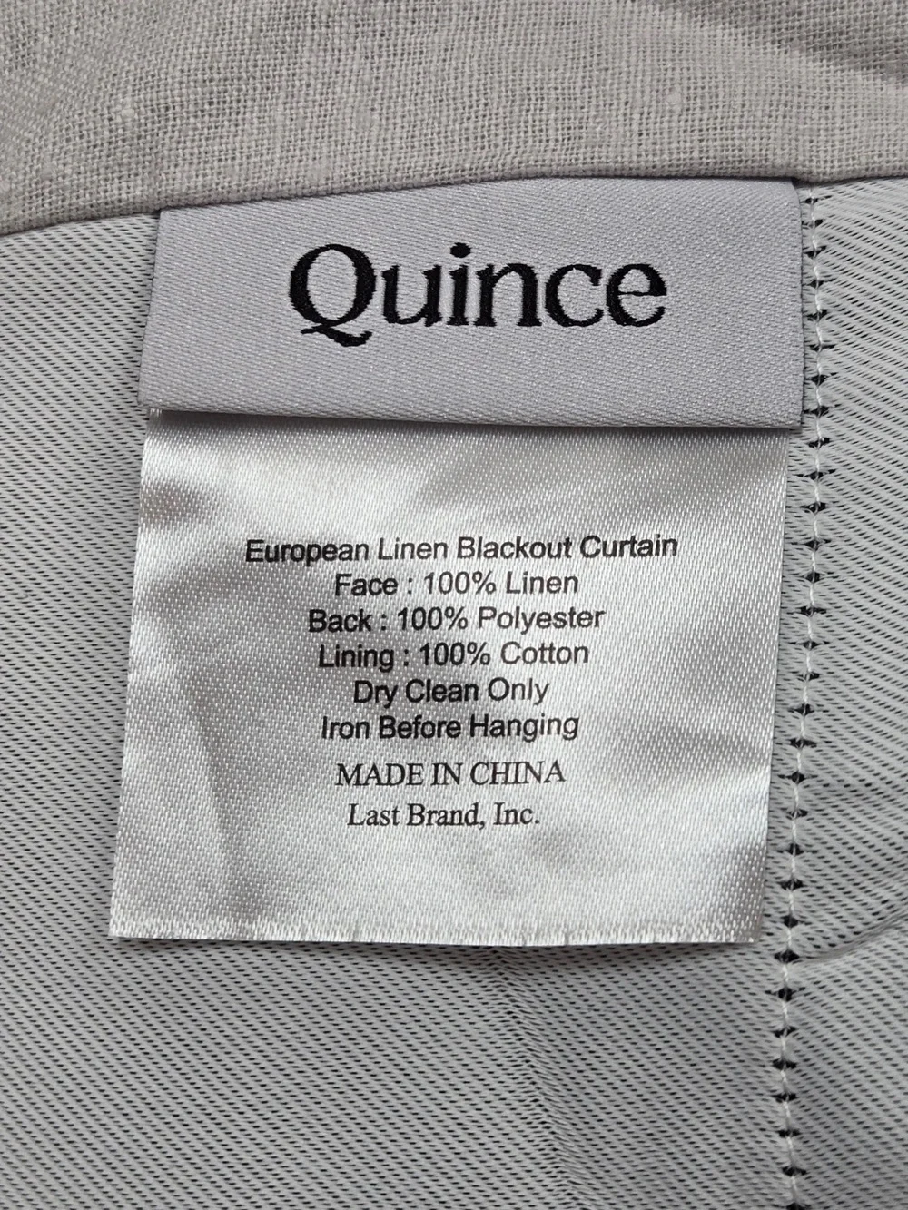 NWT QUINCE Set Of 2 48x96 European Linen True Blackout Curtains Cloud 9275